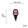 Rosa Comic-Eiscreme Aufbügler Bestickter Patch für DIY Kleidung Deko 2x4cm - Rosa-Weiße Eistüte (11614)