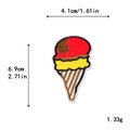Cartoon Eiswaffel Stickerei Aufnäher in Rot und Gelb, Größe 4,1x6,9 cm für DIY Mode - Mehrfarbiges Kugel-Eis (11602)