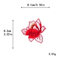 Écusson brodé de fleur de lotus rouge et blanc mesurant 8,1 cm sur 8,2 cm - Lotus Rouge et Blanc (11399)