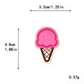 Rosa Zeichentrick-Eiswaffel Stickflicken DIY-Dekoration für Taschen und Kleidung - Rosa Kugel-Eis (11610)