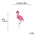 Pink flamingo embroidery patch with size dimensions of 2.5x6cm for DIY clothing decor - Slender Flamingo (GZ-1333)
