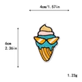 Blau-rosa Cartoon-Eis-Stickerei mit Sonnenbrille für DIY-Kleidung und Taschen-Deko - Gestreiftes Eis Mit Sonnenbrille (11608)
