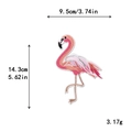Pink flamingo embroidery patch with gradient colors and 14.3cm height dimension - Large Single Flamingo - Style B (GZ-1322B)