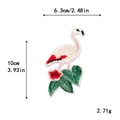 Pink flamingo embroidered patch DIY decorative badge for clothing, 6.3x10cm size - Medium Flamingo with Flowers - Style B (GZ-1335B)