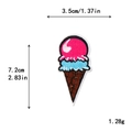 Bestickter Aufbügler Eiswaffel in Rosa und Blau, Größe 3,5x7,2cm für DIY Kleidung - Rosa-Blaues Dreifach-Kugel-Eis (11603)