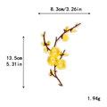Écusson brodé de fleur de jasmin d'hiver jaune, dimensions 8,3 cm par 13,5 cm - Fleur de Prunier Jaune Vif (11403)