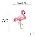 Pink flamingo embroidered patch DIY sewing decoration 14.3cm large size sticker - Large Single Flamingo - Style A (GZ-1322A)