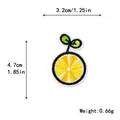 Detailed size chart for the lemon slice embroidered patch showing width and height - Lemon Slice Style (11478)