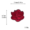 Écusson brodé rose rouge pour vêtements avec dimensions de 7,4 cm sur fond blanc - Rose Rouge Foncé (11383)