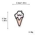 Cartoon Eiswaffel Stickerei Aufnäher für Taschen und Hosen, Größe 2,6x4,3cm - Anthropomorphes Eis Mit Geschlossenen Augen (11611)