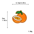 Embroidered orange fruit patch with dimensions 5.7x5cm for DIY apparel decoration - Orange Shape Style (11492)