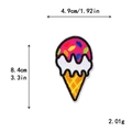 Rosa Eistüte Stickaufnäher für DIY Kleidung Deko mit 4,9x8,4cm Maßen und Stickerei - Schmelz-Effekt Rosa Eis (11599)