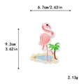 Pink flamingo and palm tree embroidered patch variant showing 6.7x9.2cm dimensions - Tropical Beach Flamingo (GZ-1326)