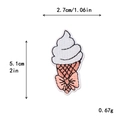 Gestickter Aufbügler in Eiswaffel-Optik in Rosa für DIY Kleidung Deko - Rosa-Weißer Eisbecher Mit Schleife (11609)