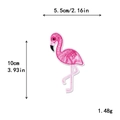 Pink flamingo embroidery patch 5.5x10cm size variant for DIY clothing decoration - Upright Pink Flamingo (GZ-1328)