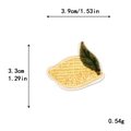 Toppa ricamata a limone giallo per abbigliamento DIY con dimensioni di 3,9x3,3cm - Stile Limone Con Foglia (11480)