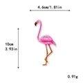 Pink flamingo embroidery patch for DIY clothing, size 4.6x10cm with detailed feathers - Gradient Pink Flamingo (GZ-1327)