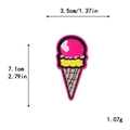 Cartoon Eiswaffel Stickerei Aufnäher in Rosa mit Herz für DIY Kleidung Deko - Rosa Herz-Kugel-Eis (11595)