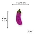 Toppa ricamata a forma di melanzana viola per decorazione fai da te, misura 1,7x4,4cm - Stile Forma Melanzana (11485)