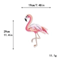 Pink flamingo embroidered large patch for DIY clothing, size 19x29cm, weight 11.1g - Heavy Embroidery Large Flamingo - Style B (GZ-1336B)