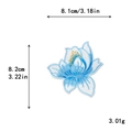 Écusson brodé lotus bleu et blanc mesurant 8,1 cm x 8,2 cm avec un poids de 3,01 g - Lotus Bleu et Blanc (11394)