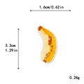 Patch banana ricamata gialla per abbigliamento DIY, misura 1.6x3.3cm, peso 0.28g - Stile Banana Piccola (11486)
