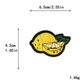 Patch ricamata a limone con misure 6.5x4.2 cm per decorazione fai-da-te di borse - Stile Limone Combinato (11487)