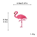 Pink flamingo embroidery patch for DIY clothing, 6.8cm wide and 8.9cm high size display - Flamingo with Orange Beak (GZ-1337)