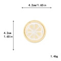 Toppa ricamata rotonda a fetta di limone con trama di frutta gialla e bianca - Stile Fetta di Limone Rotonda (11488)