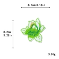 Écusson brodé fleur blanche et jaune pour vêtements DIY, taille 8,1 cm x 8,2 cm - Lotus Blanc Vert (11399-A)