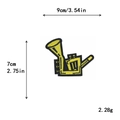 Gelber Musikinstrument-Stickaufpatch mit Größenangaben für DIY-Kleidungsdekoration - Gelbe Musikinstrumentenform (GZ-2684)