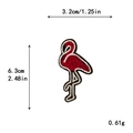 Pink flamingo embroidery patch 3.2x6.3cm DIY decoration for clothing and bags - Dark Pink Flamingo on One Leg (GZ-1338)