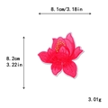 Écusson brodé fleur rouge pour vêtements, dimensions 8,1 cm x 8,2 cm DIY - Lotus Cœur Rouge (11399-B)