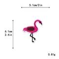 Pink flamingo embroidery patch with wings, size 5.1x6.1cm and 0.81g weight for DIY - Light Pink Flamingo (GZ-1339)