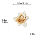 Écusson brodé lotus blanc et or avec dimensions de 8,2 cm et poids de 3,01 g - Lotus Or et Blanc (11399-C)