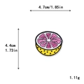 Patch ricamata a fetta di limone rosa per decorazione fai-da-te con misure di 4,7 cm - Stile Fetta di Pompelmo (11471)