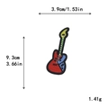 Colorful electric guitar embroidered iron-on patch for DIY clothing decoration - Red Blue Green Guitar (GZ-2689)