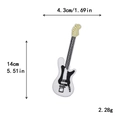Guitar-shaped embroidery patch in white, black, and gold colors, 14cm height size - White Black Gold Electric Guitar (GZ-2688)
