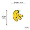 Toppa ricamata a banana per vestiti fai-da-te, applicazione frutta gialla 3.6x4.1cm - Stile Banana Giallo Brillante (11475)