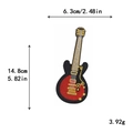 Embroidered red electric guitar patch for DIY clothing repair 6.3x14.8cm size - Red Black Gold Electric Guitar (GZ-2687)