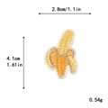 Toppa ricamata banana per abbigliamento DIY, patch frutta gialla da 2,8x4,1cm - Stile Banana Sottile (11479)