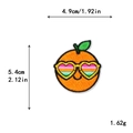 Toppa ricamata arancione con occhiali da sole arcobaleno per decorazione borse e abiti - Stile Arancia Con Occhiali da Sole (11473)
