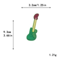 Electric guitar embroidery patch 3.2x9.3cm for DIY clothing decoration and repairs - Green Yellow Red Guitar (GZ-2682)