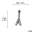 White electric guitar embroidery patch with dimensions 7.8cm by 3cm for DIY clothing - Gz-2692* Minimum Order Of 10 Pieces Per Style. Thank You For Your Cooperation.