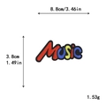 Colorful Music word embroidery patch with red yellow and blue letters for clothes - Music Colorful Word Art (GZ-2698)