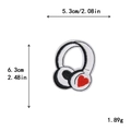 Headphone embroidered patch with red heart detail, 5.3x6.3cm DIY music iron-on patch - Gz-2695* Minimum Order Of 10 Pieces Per Style. Thank You For Your Cooperation.