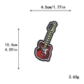 Red and yellow guitar embroidered patch with dimensions 10.4cm x 4.5cm and 2.63g weight - Gz-2702* Minimum Order Quantity: 10 Pieces. Thank You For Your Cooperation.