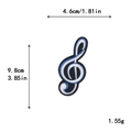 Blue and white embroidered treble clef music patch for DIY clothing, 4.6x9.8cm size - Treble Clef Shape (GZ-2696)