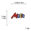 Colorful Music patch embroidery with red and blue letters for DIY clothing decor - Gz-2691* Minimum Order Of 10 Pieces Per Style. Thank You For Your Cooperation.