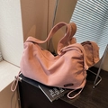 Borsa a tracolla in velluto a coste rosa con cerniera ed etichetta Ziyouse per il pendolarismo - Rosa